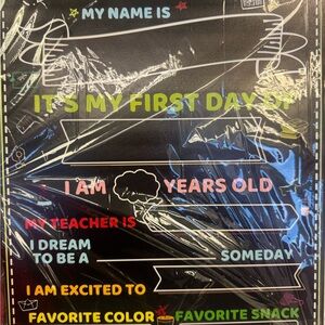 Colorful First Day of School Chalkboard